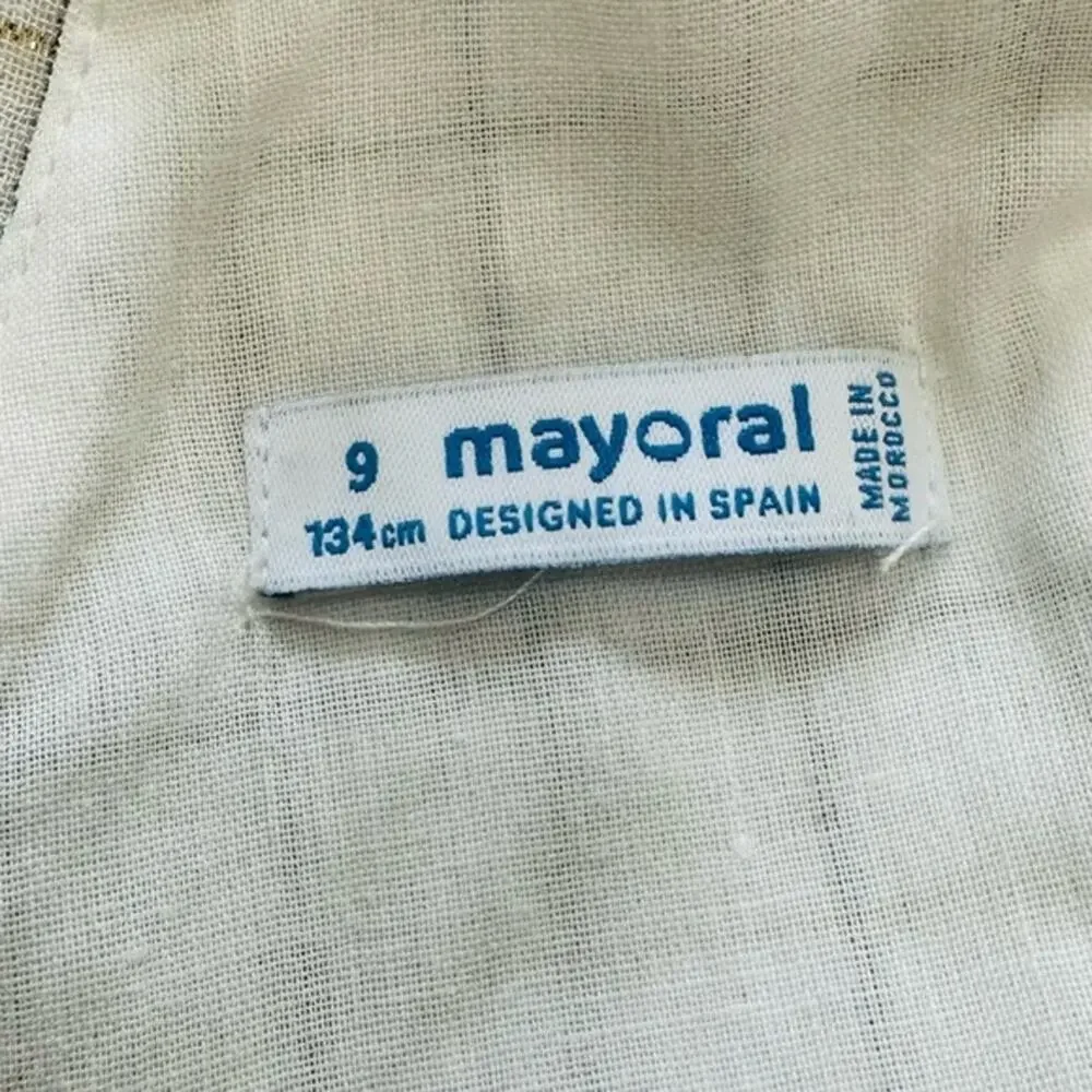 Mayoral of Spain Fancy Metallic Plaid Party Dress EUC Holliday Christmas